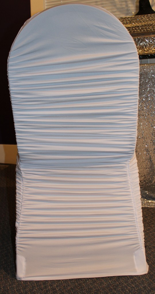 white ruched chair cover2